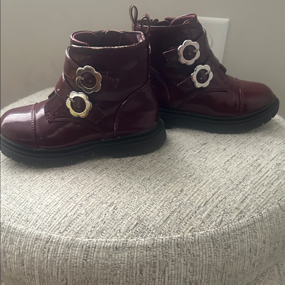 Sugar Kids Glossy Maroon Boots - Picture 4 of 4